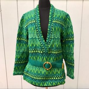 Mod Style 1960s Belted Iceland Sweater Made in Sweden by Jersey Modeller